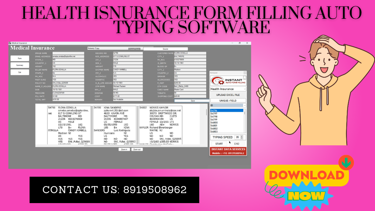 Health Insurance Form Filling Auto Typing Software Fill Forms Automatically
