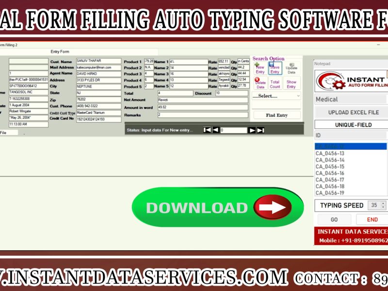 Medical Form Filling Auto Typer Software