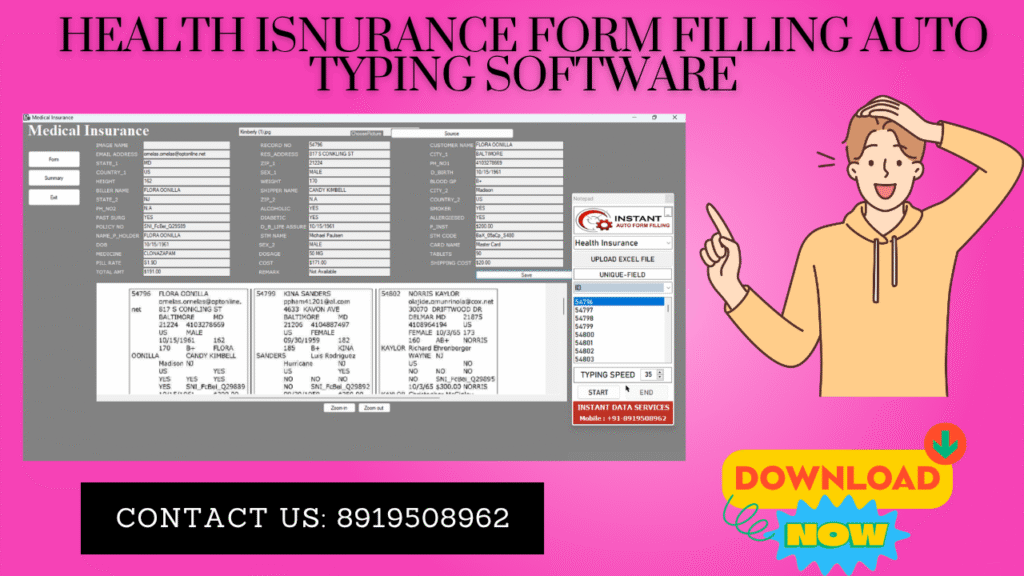 Health Insurance Form Filling Auto Typing Software Fill Forms Automatically